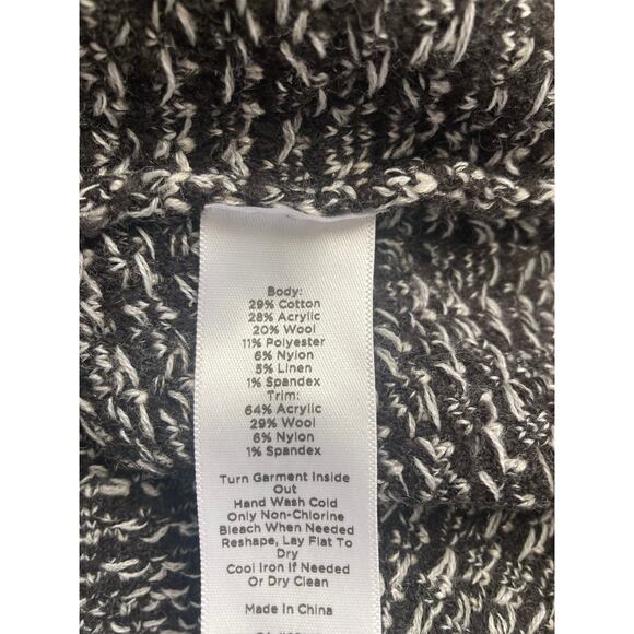 Talbots Wool Blend Sweater Dress S Black White Knit Long Sleeve Knee Length NWT - Picture 7 of 7